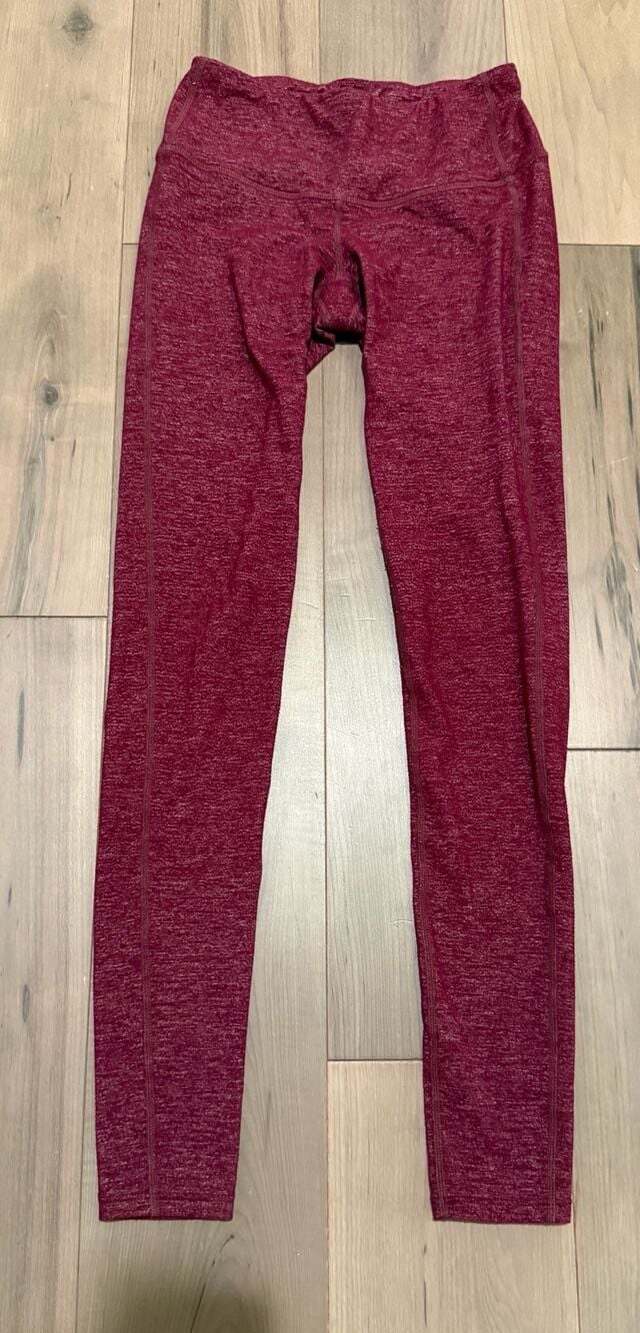 Athleta High Rise Heathered Maroon Leggings XXS